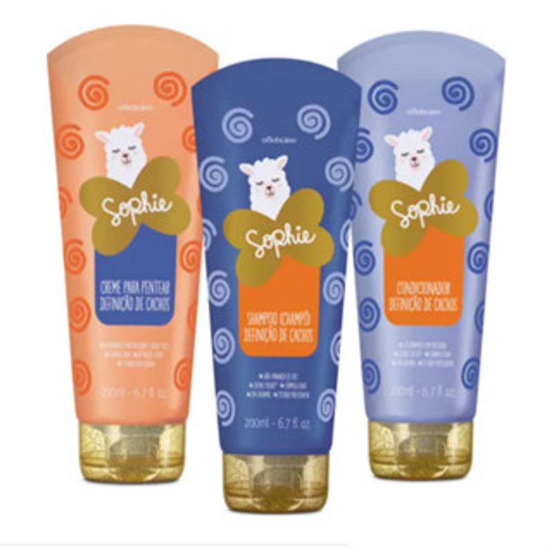 Combo Sophie Cachos: Shampoo + Condicionador + Creme para Pentear